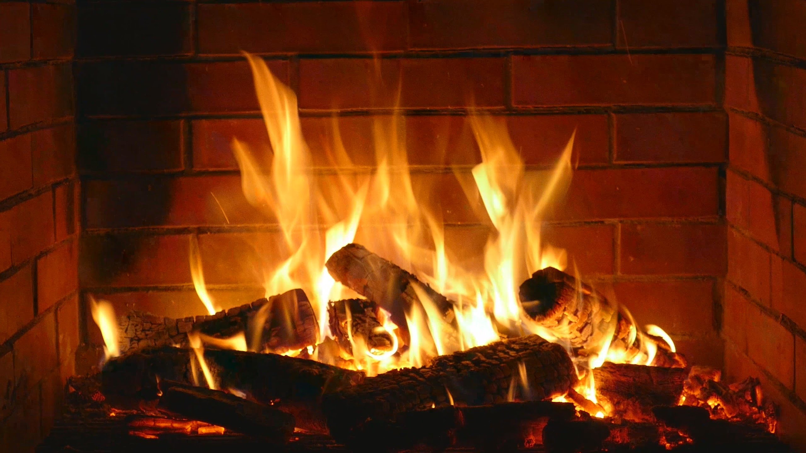 A warming fireplace...